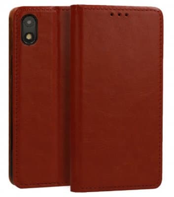 Samsung Galaxy A10 Plånboksfodral Italienskt Läder Brun