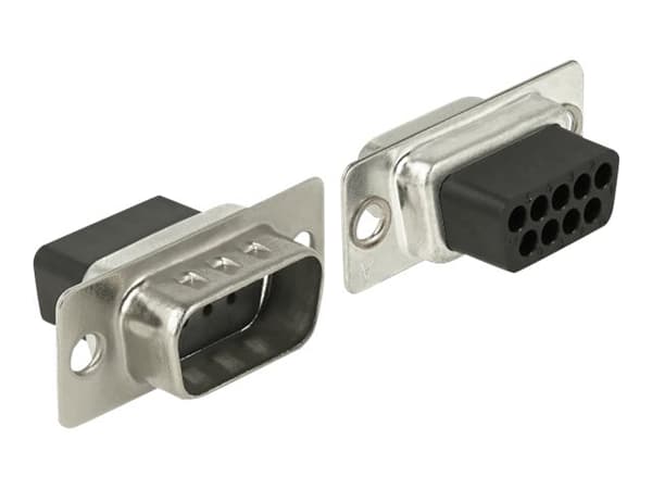 DeLOCK 66166, Sub-D, Rj-45, Musta, Ruostumaton teräs