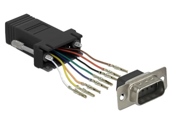 DeLOCK 66166, Sub-D, Rj-45, Musta, Ruostumaton teräs