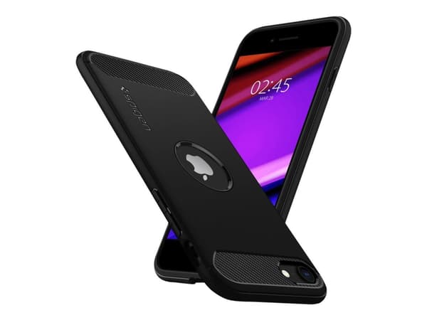Spigen Rugged Armor, Suojus, Apple, iPhone SE, 11,9 cm (4.7"), Musta