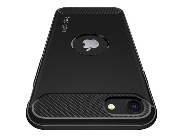Spigen Rugged Armor, Suojus, Apple, iPhone SE, 11,9 cm (4.7"), Musta