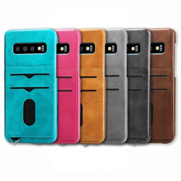 Samsung Galaxy S10 - Stilsäkert Skal med Korthållare (LEMAN)