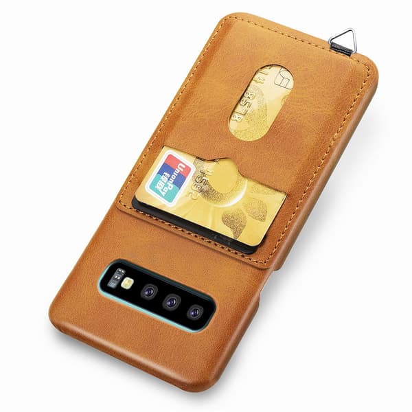 Samsung Galaxy S10 - Stilsäkert Skal med Korthållare (LEMAN)