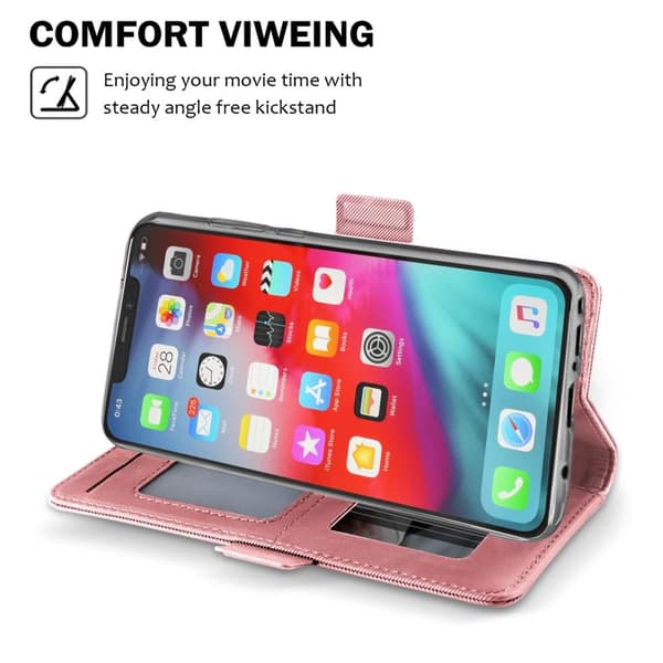 Plånboksfodral med Spegel till Huawei P40 - Rose Gold