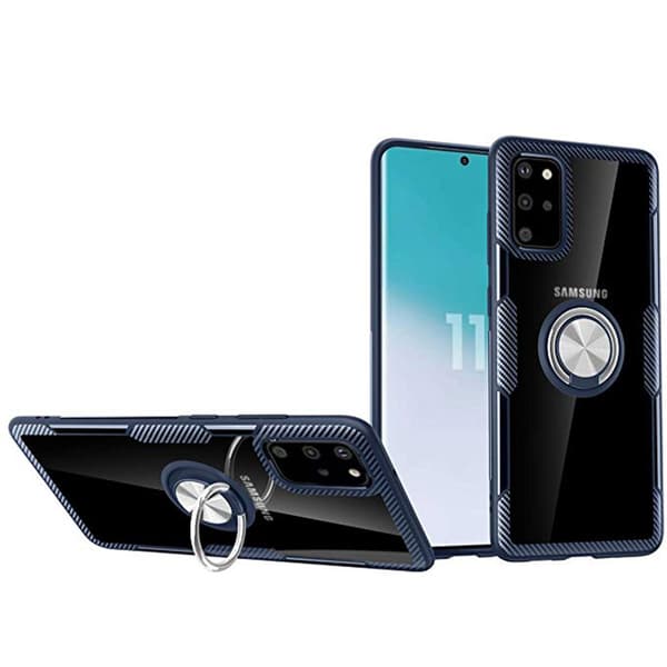 Samsung Galaxy S20 Plus - Stilrent Skal med Ringhållare Marinblå/Silver