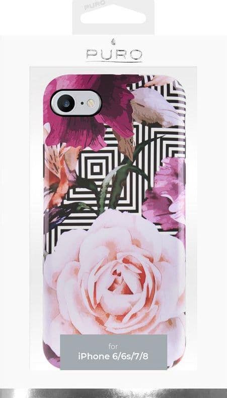 Puro Puro Glam Geo Flowers - Etui Iphone 8 / 7 / 6s / 6 (pink Peonies)