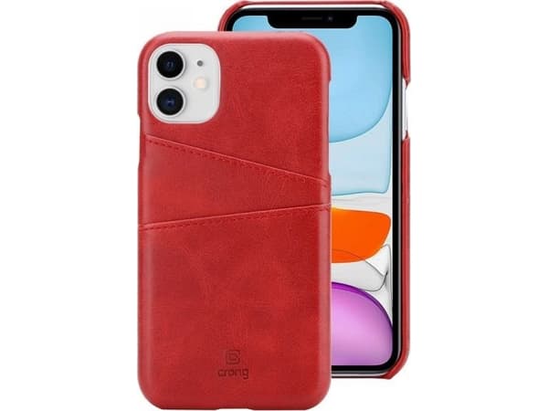 Crong Crong Neat Cover - iPhone 11 Pro-deksel med lommer (rød)