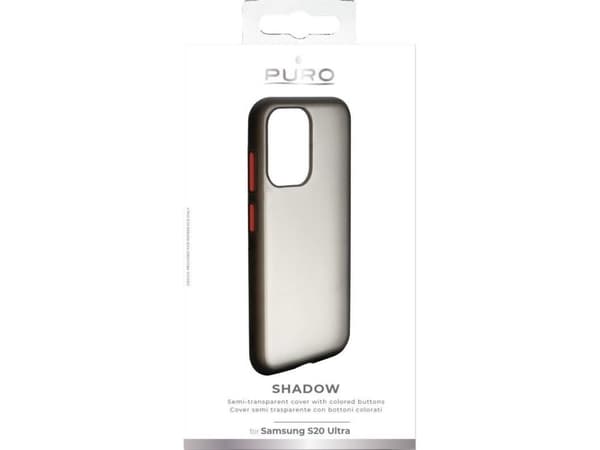 PURO Shadow, Suojus, Samsung, Samsung Galaxy S20 Ultra, 17,5 cm (6.9"), Musta, Läpikuultava