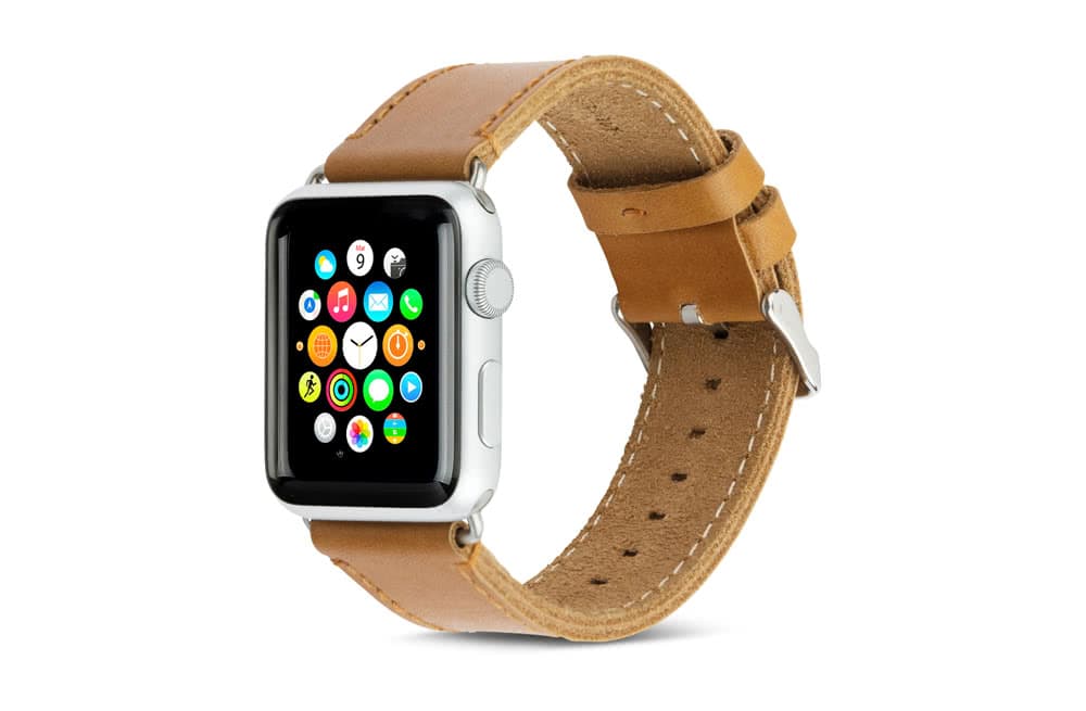 Watch 42/44mm Armband Copenhagen Light Saddle Brown/Silver