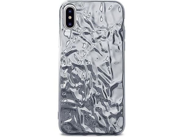 Fodral Puro EtuI Glam Metal Flex Cover för iPhone X silver