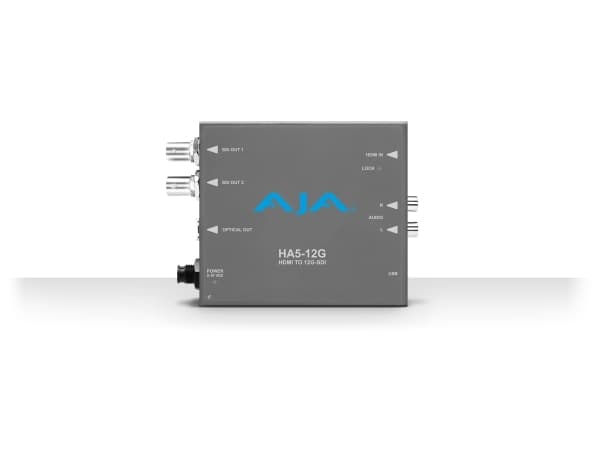 AJA HA5-12G, Aktiv, Grå, 4096 x 2160, -, 720p,1080i,1080p,2160p, HDMI + RCA, BNC