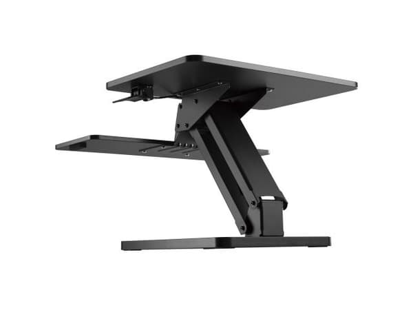 Maclean MC-882 desk stand for keyboard and monitor or laptop for seated standing work - gas spring