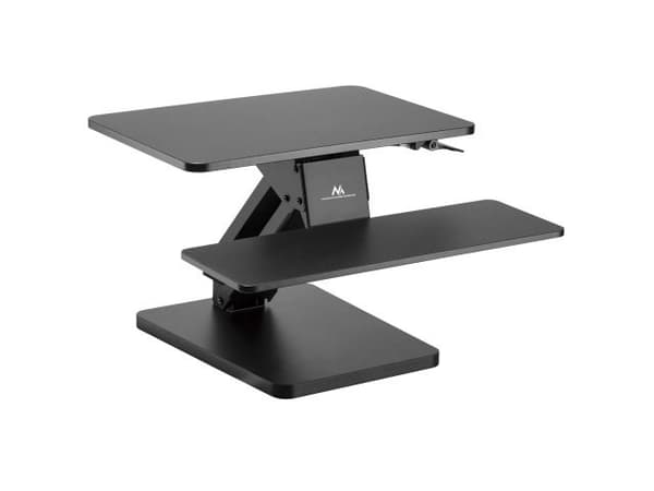 Maclean MC-882 desk stand for keyboard and monitor or laptop for seated standing work - gas spring