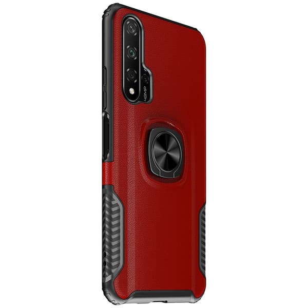 Huawei Nova 5T - Skal med Ringhållare Röd