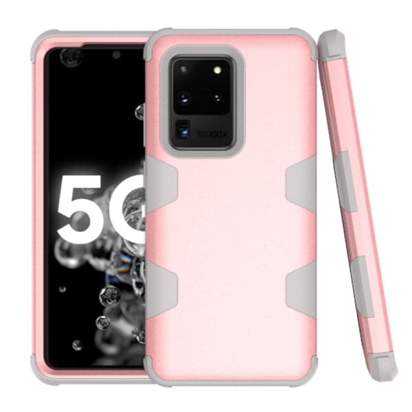 Samsung Galaxy S20 Ultra - Genomtänkt Skyddsskal LEMAN Roséguld/Grå