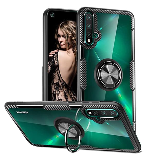 Genomtänkt Skyddsskal med Ringhållare - Huawei Nova 5T