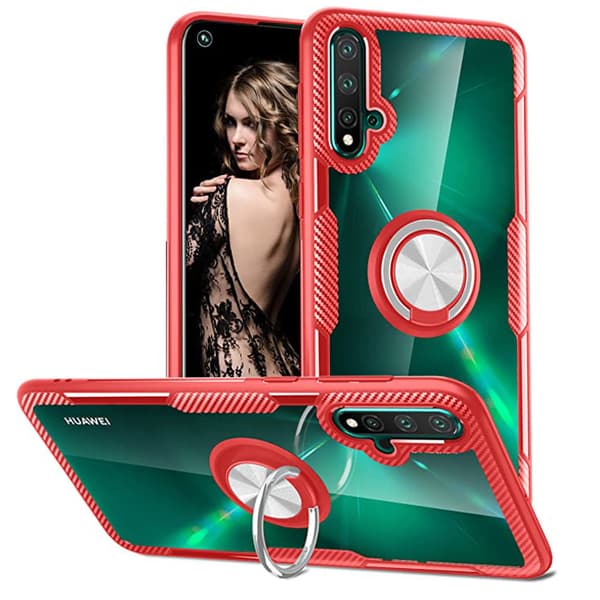 Genomtänkt Skyddsskal med Ringhållare - Huawei Nova 5T