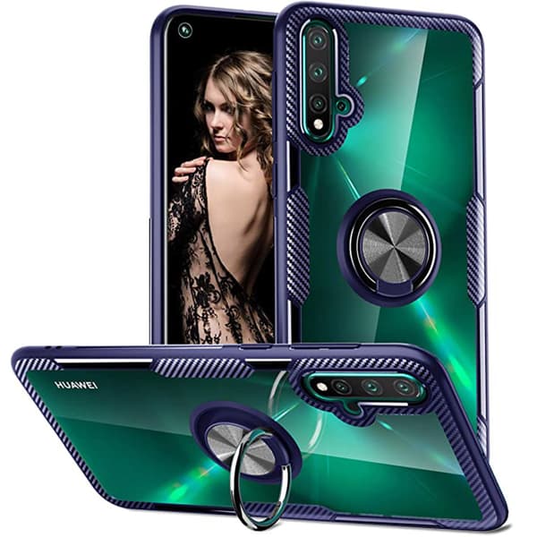 Genomtänkt Skyddsskal med Ringhållare - Huawei Nova 5T