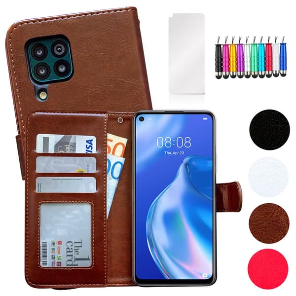Huawei P40 Lite - PU Leather Wallet Case White