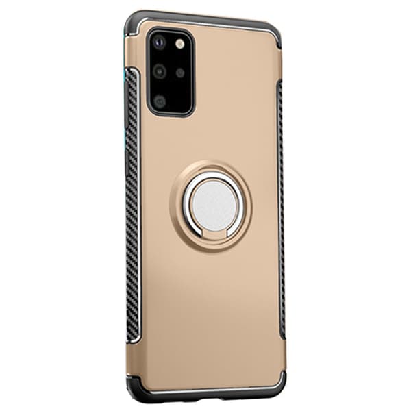 Smidigt Skal med Ringh�llare - Samsung Galaxy S20 Plus Guld Guld