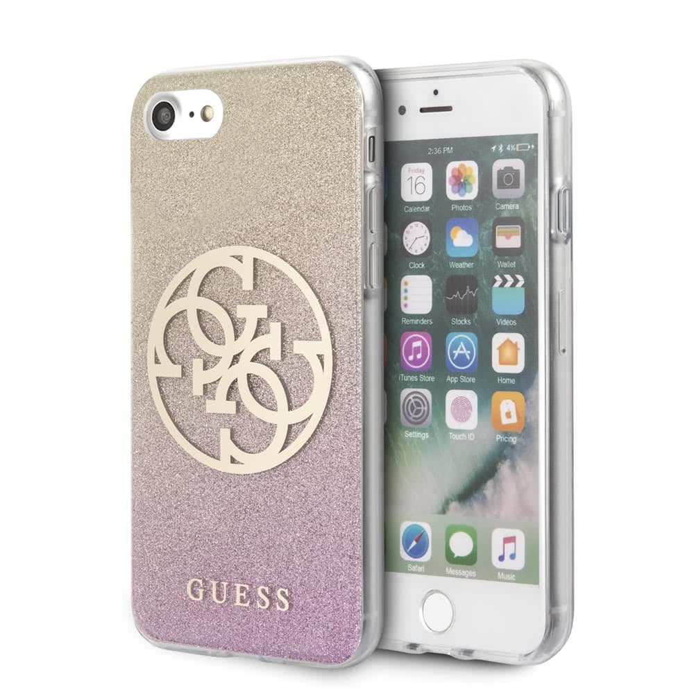 iPhone 7/8/SE 2020 Skal Glitter Circle Roseguld