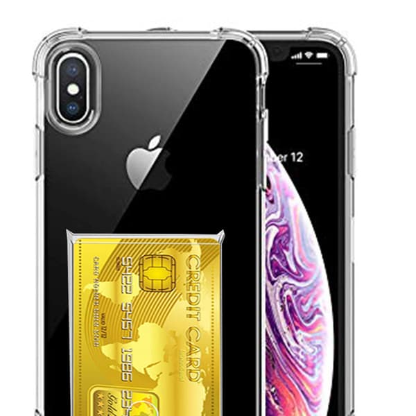 Stötdämpande Skal med Kortfack - iPhone X/XS