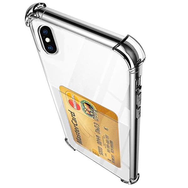 iPhone X/XS - Praktiskt Skyddande Skal med Kortfack