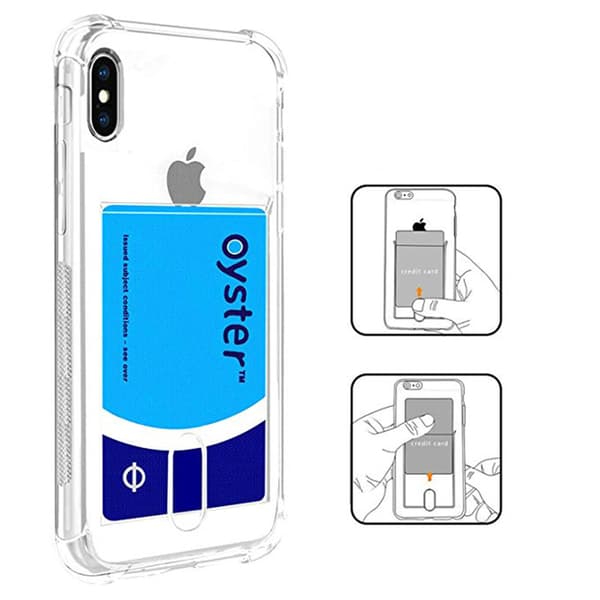 iPhone X/XS - Praktiskt Skyddande Skal med Kortfack