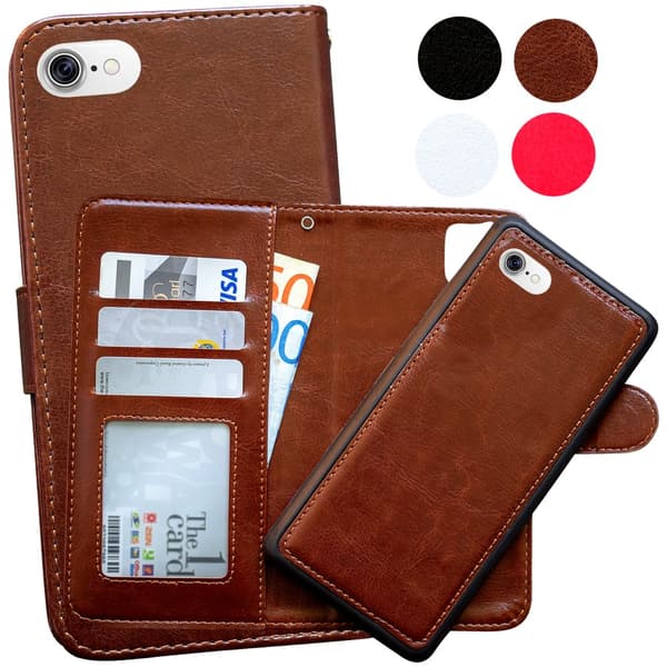 Uusi iPhone 7/8/SE - Magneettinen Lompakkokotelo Brown