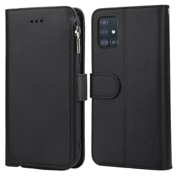 Samsung Galaxy A71 - Praktiskt Plånboksfodral Svart