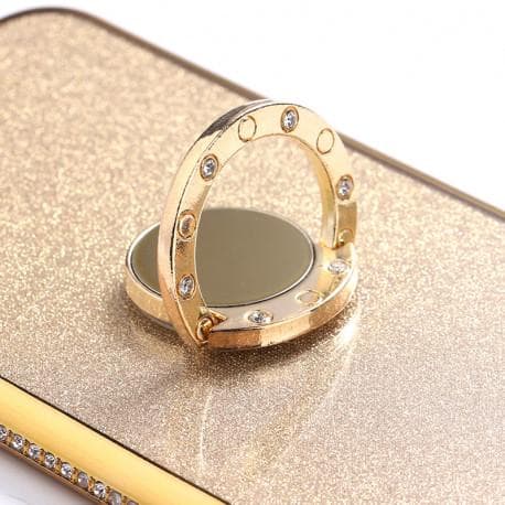 iPhone XR iskunvaimenninkotelo, jossa sormusteline tekojalokivi