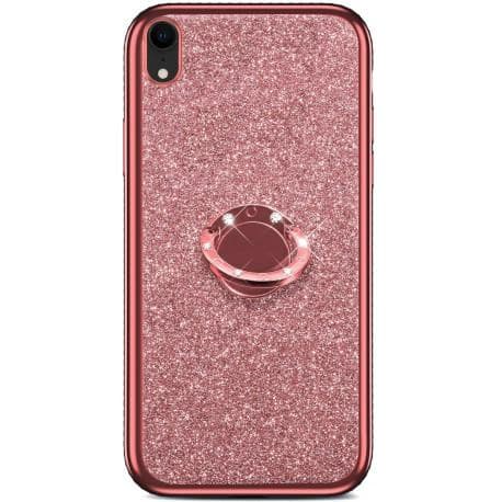 iPhone XR iskunvaimenninkotelo, jossa sormusteline tekojalokivi