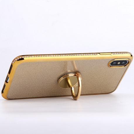 iPhone XR iskunvaimenninkotelo, jossa sormusteline tekojalokivi