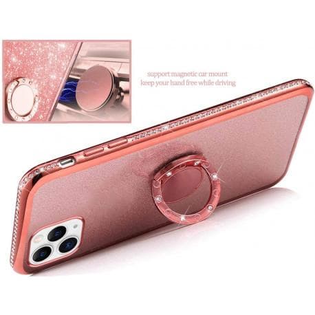 iPhone 11 Pro Max stødabsorberende cover med Ring Holder Strass