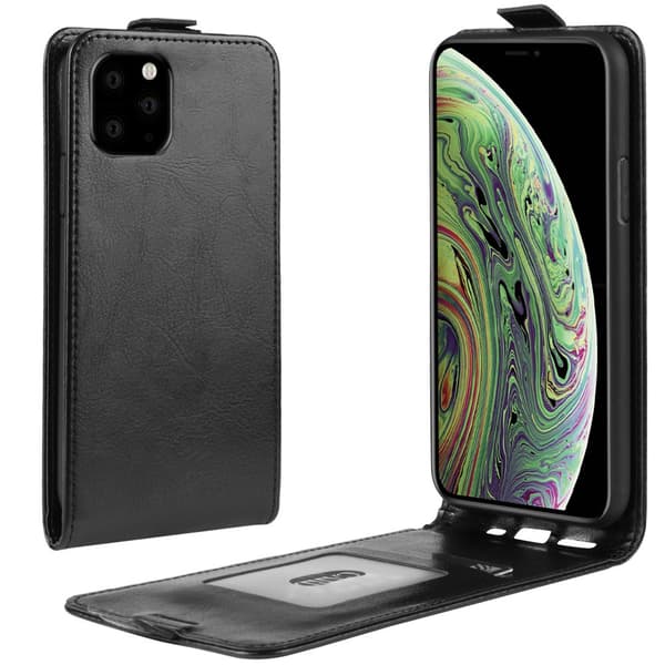 Läderfodral Vertikal Flip iPhone 11 Pro Svart