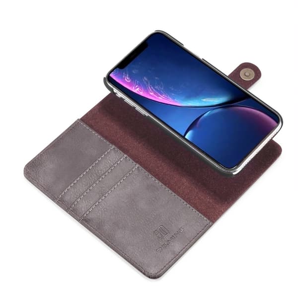 DG.MING 2-in-1 Magnet Wallet iPhone 11 Brown
