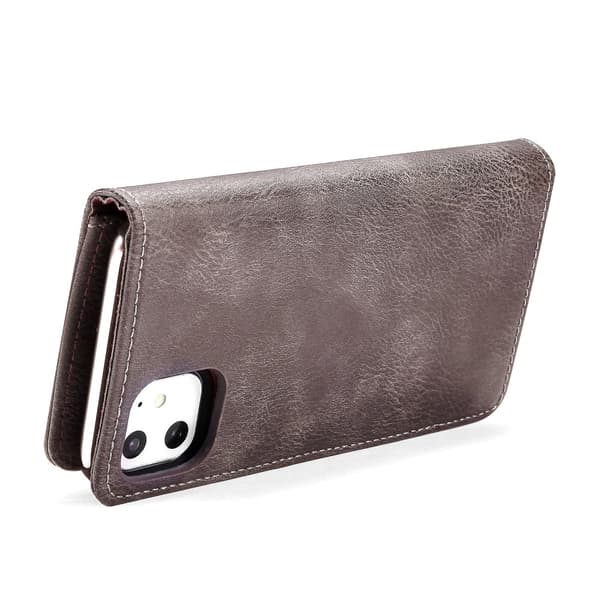 DG.MING 2-in-1 Magnet Wallet iPhone 11 Brown