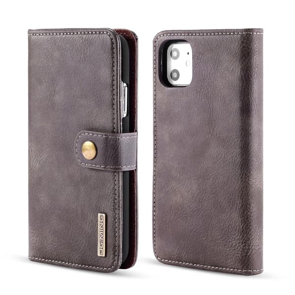 DG.MING 2-in-1 Magnet Wallet iPhone 11 Brown