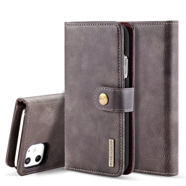 DG.MING 2-in-1 Magnet Wallet iPhone 11 Brown