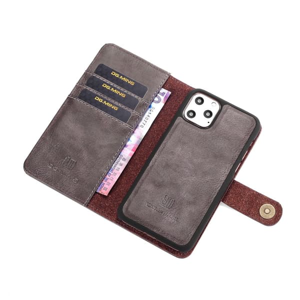 DG.MING 2-in-1 Magnet Wallet iPhone 11 Pro Max Brown