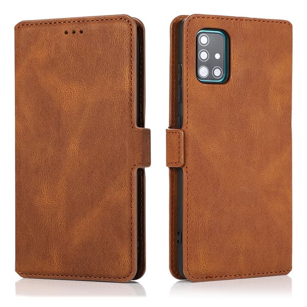 Samsung Galaxy A71 - Elegant Plånboksfodral Brun Brun