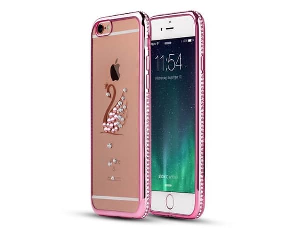iPhone 6/6S Plus - Elegant silikonskal (Svanmotiv) Roséguld