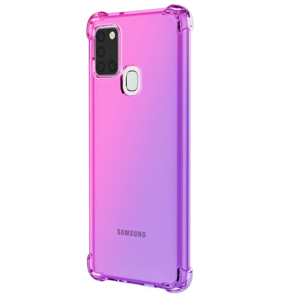 Samsung Galaxy A21S - Silikonskal Svart/Guld