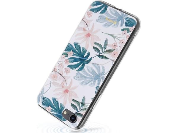 Crong Flower-deksel – iPhone SE (2022/2020) / 8/7-deksel (hvit og blå)