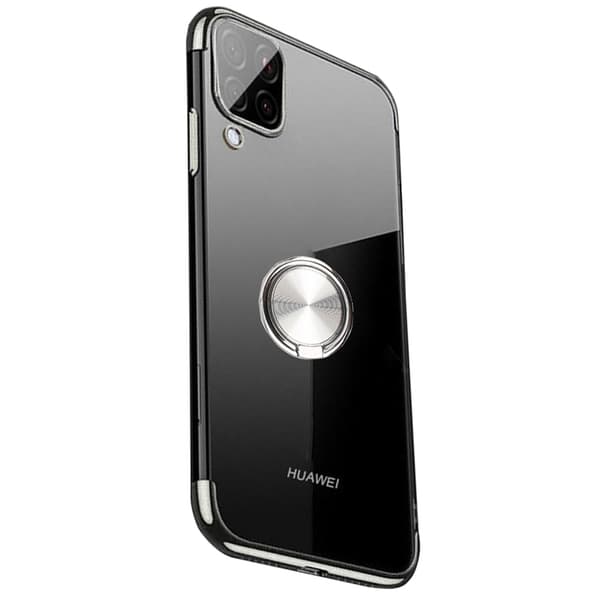 Huawei P40 Lite - Praktiskt Skyddsskal med Ringhållare Silver