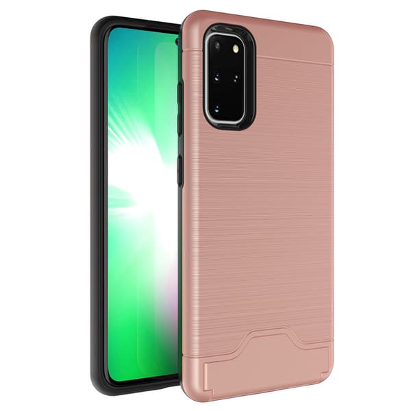 Samsung Galaxy S20 Plus - Skyddsskal med Kortfack Roséguld