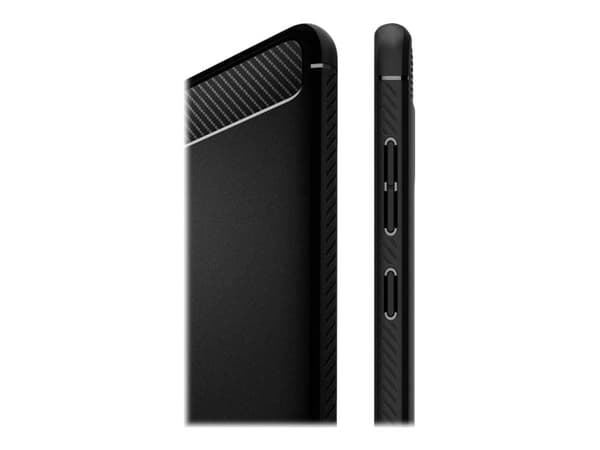 Spigen Rugged Armor - Baksidesskydd för mobiltelefon - kolfiber, termoplastisk polyuretan (TPU) - mattsvart - för Samsung Galaxy A31