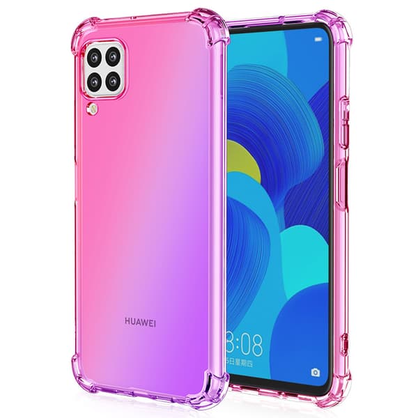 Huawei P40 Lite - Genomtänkt Floveme Silikonskal Rosa/Lila Rosa/Lila