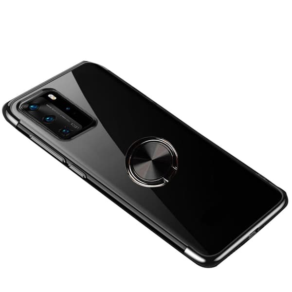 Huawei P40 Pro - Skal med Ringh�llare Svart Svart