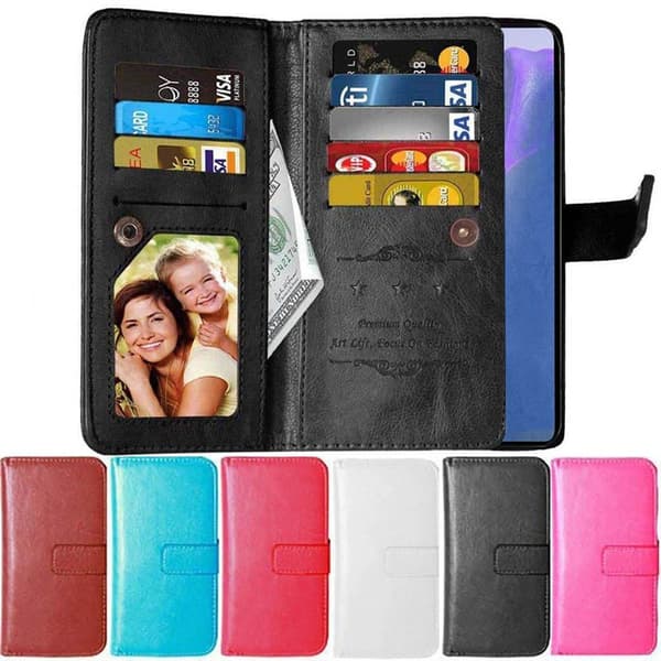 Dubbelflip Flexi 9-kort Samsung Galaxy Note 20 Ultra : Färg - Röd